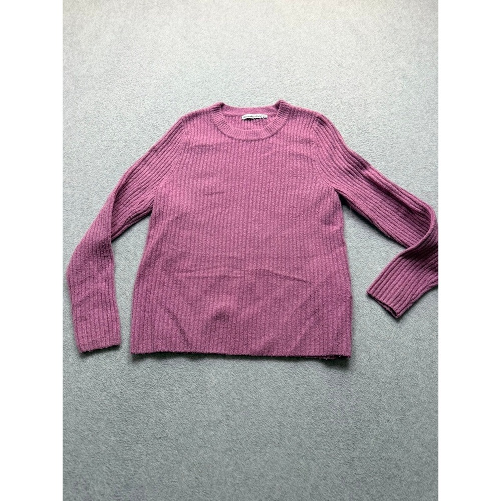 Abercrombie & Fitch Womens Purple Ribbed Crewneck Sweater Large Long Sleeve Wool